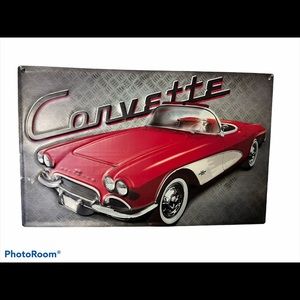 Corvette metal sign